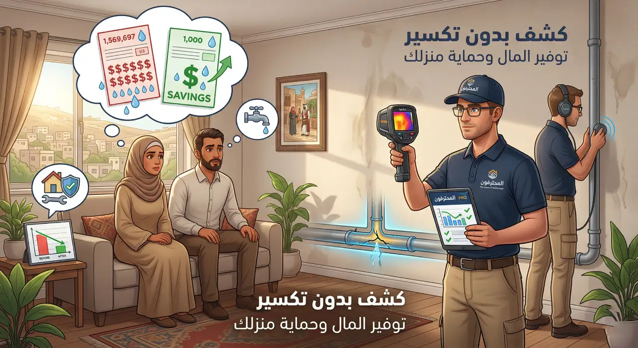 كيفية كشف تسرب المياه في عمان: حلول فعالة بدون تكسير